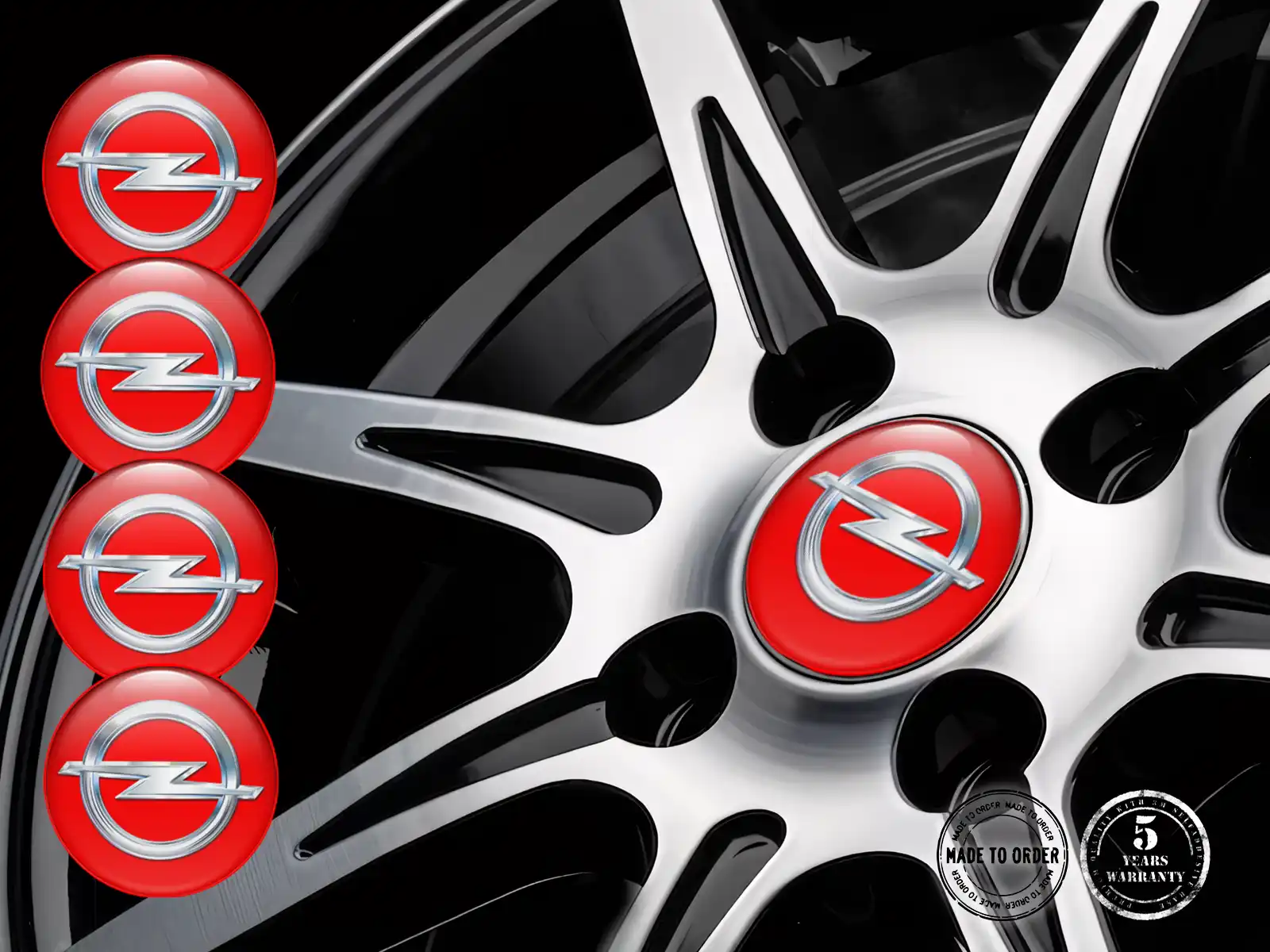 Opel Radfelgen-Aufkleber Ausgabe Silikon-Badge-Set